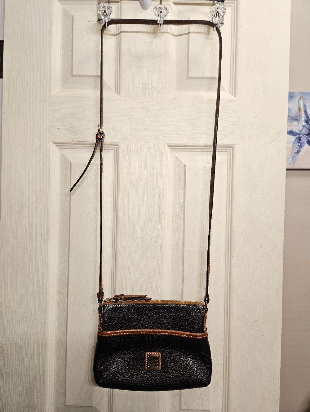 Dooney & Bourke black leather crossbody bag handbag purse - Picture 3 of 14